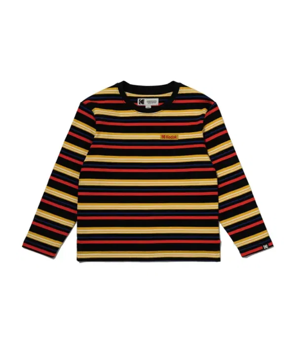 Футболка с длинным рукавом Rainbow Stripe, Kodak Kids, черная