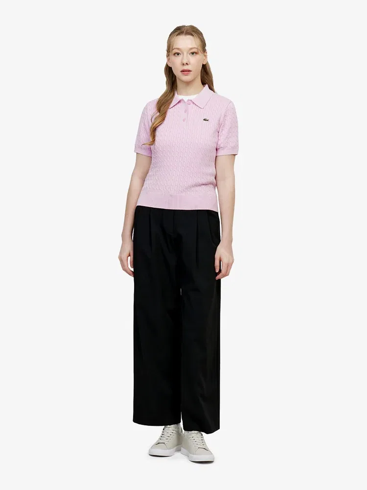 Свитер Polo LACOSTE Pink кабельной вязки — фото 4