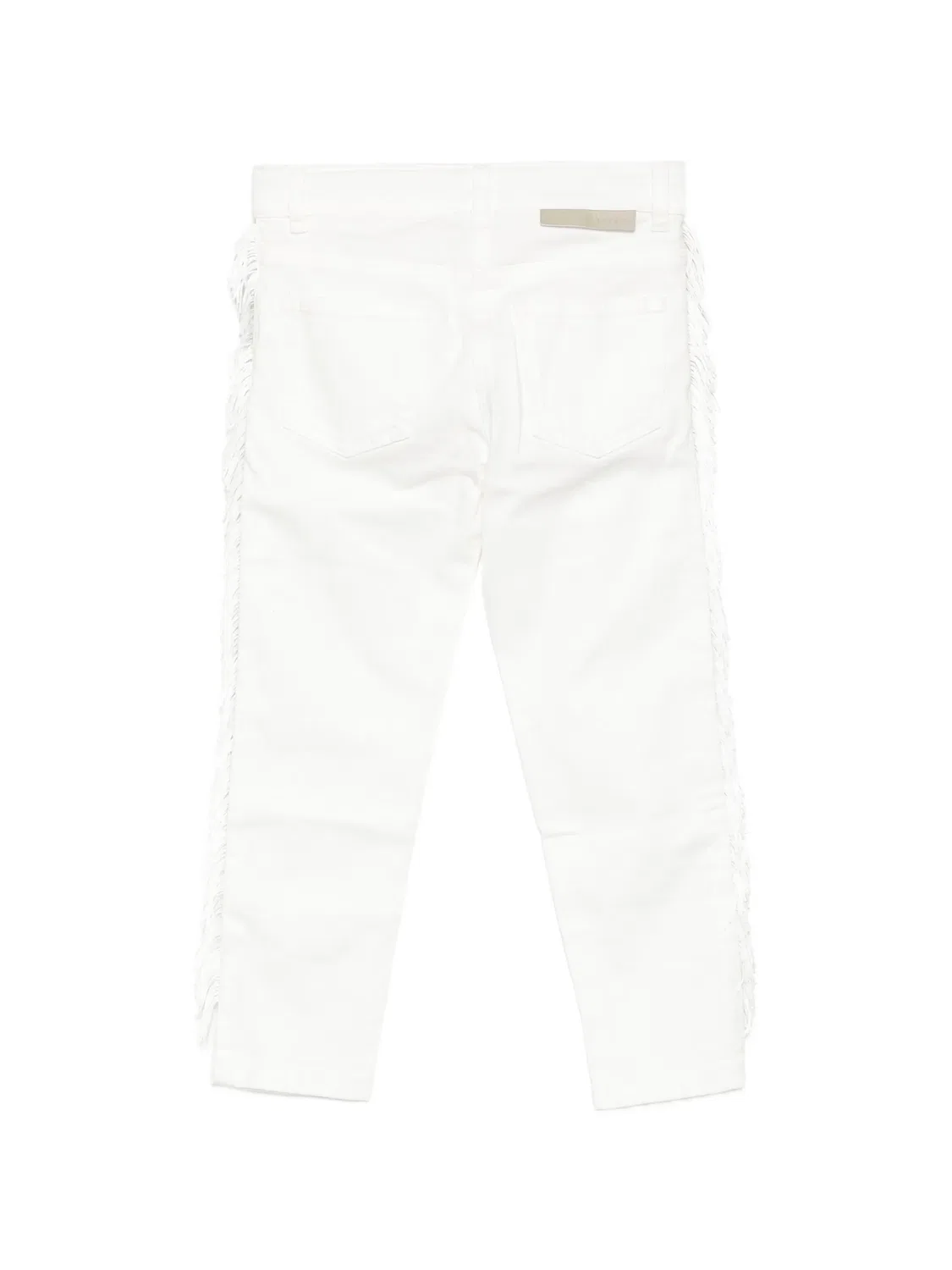 Джинсы с бахромой Stella Mccartney Kids, нейтральные цвета — фото 2