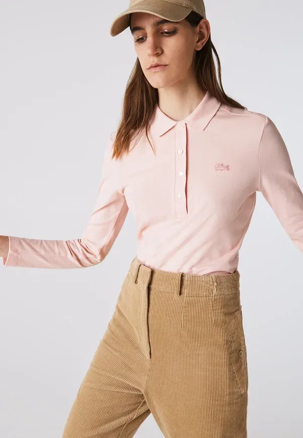 Футболка поло Lacoste, однотонная, синяя — фото 4