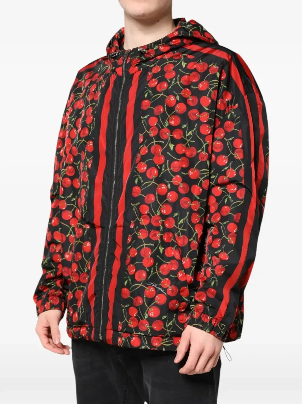 Куртка с капюшоном с вишневым принтом DOLCE & GABBANA, черный — фото 2