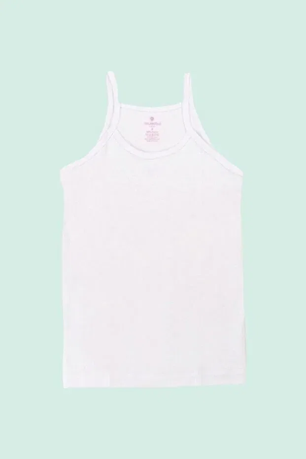 Детский комплект маек для девочек с широкими бретелями Ribbed Satin Wide Strap Undershirt 6 Pack Generic Brands, White