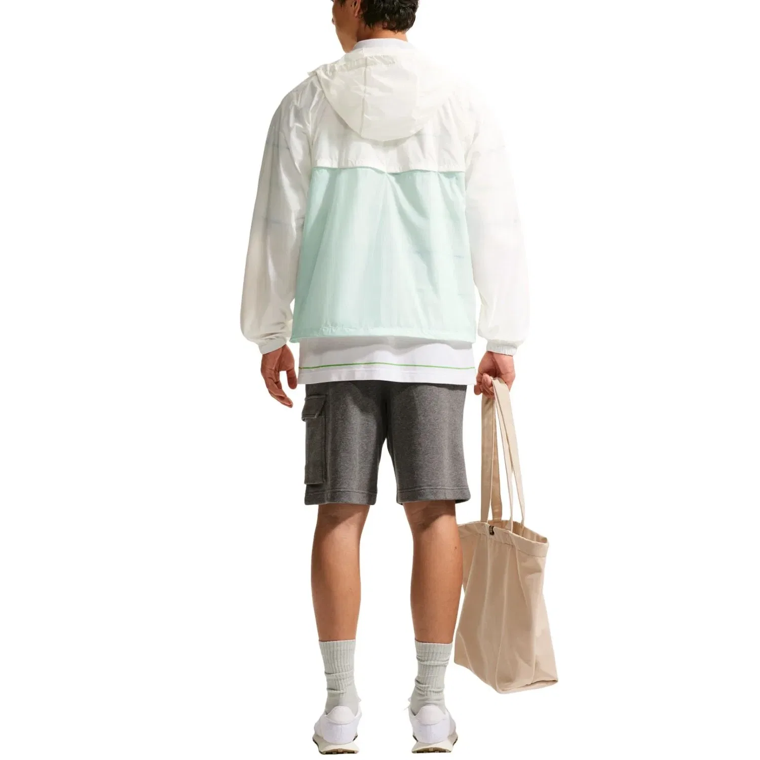 Мужская куртка с длинным рукавом Nike Windrunner Full-Zip UV Jacket Sail Barely Green, белый — фото 3