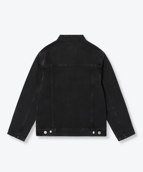 Джинсовая куртка-рейсер WASHD BLACK, Musinsa Standard Kids — фото 4