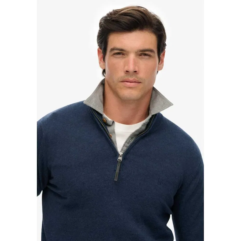 Свитер с полузастежкой Superdry Essentials Superdry, синий — фото 3