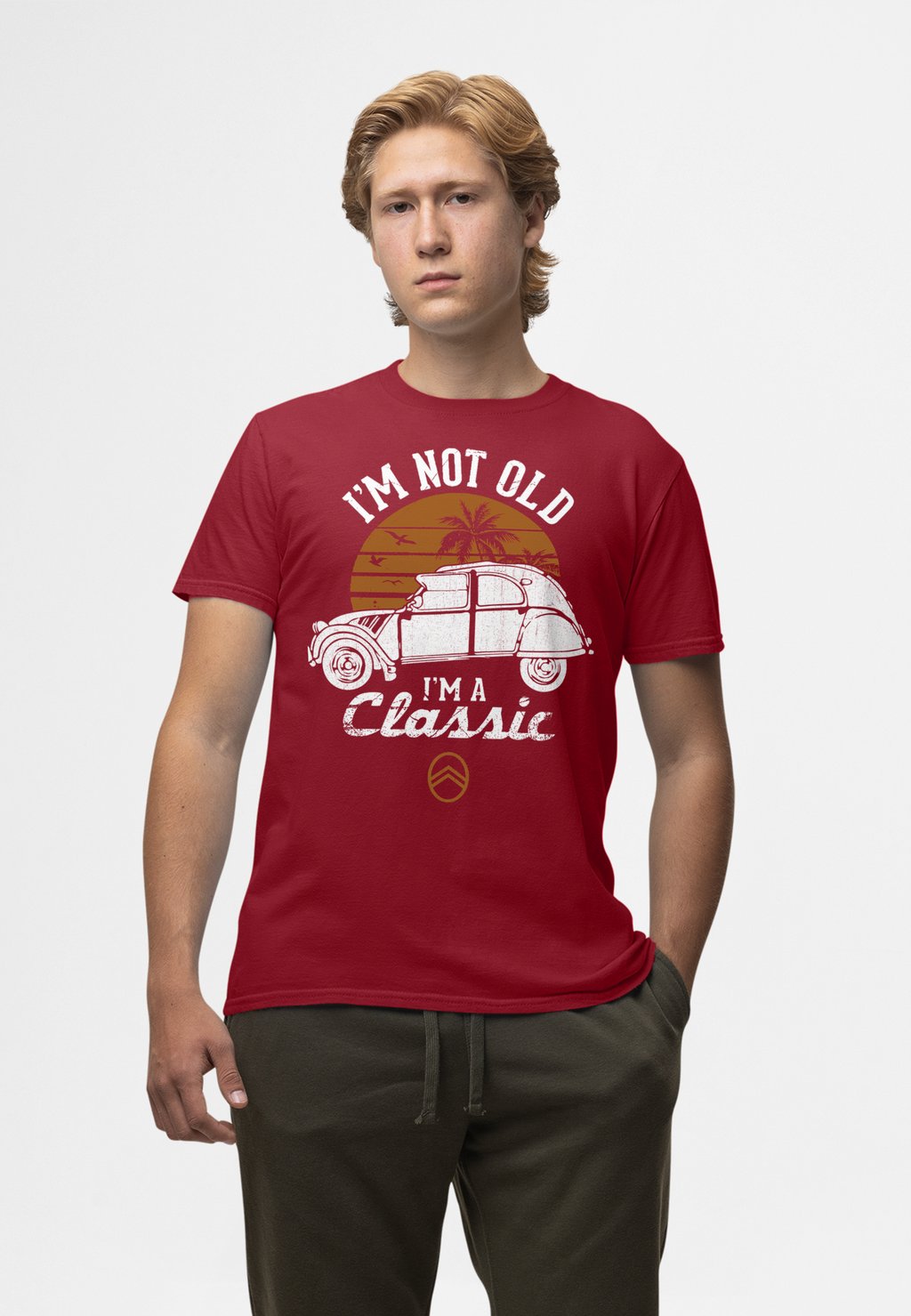 

Футболка с принтом CITROEN CV I M NOT OLD CLASSIC SUNSET Henry Tiger, бургундия