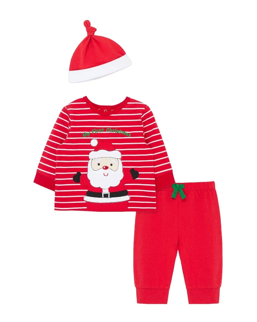 Детский комплект одежды с принтом Santa Little Me, красный