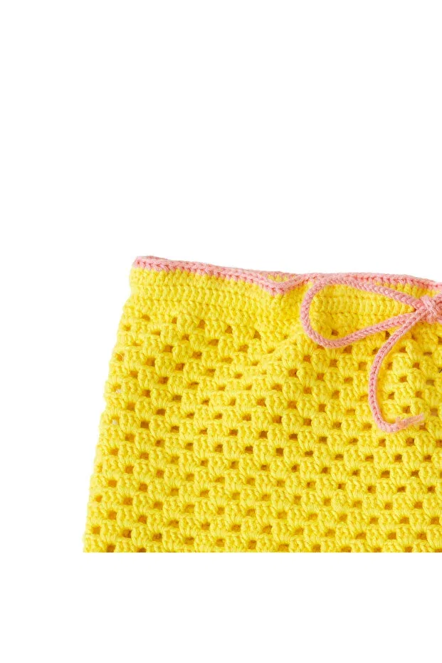 Детские шорты для девочек хлопковые Rainbow organic cotton shorts Bienvenu Baby, Sarı — фото 3