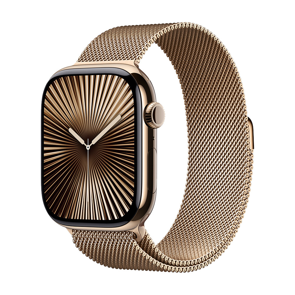 

Умные часы Apple Watch Series 10 (GPS+Cellular), 46мм, Gold Titanium Case/Stainless Steel Milanese Loop Gold- S/M, Золотой, Умные часы Apple Watch Series 10 (GPS+Cellular), 46мм, Gold Titanium Case/Stainless Steel Milanese Loop Gold- S/M