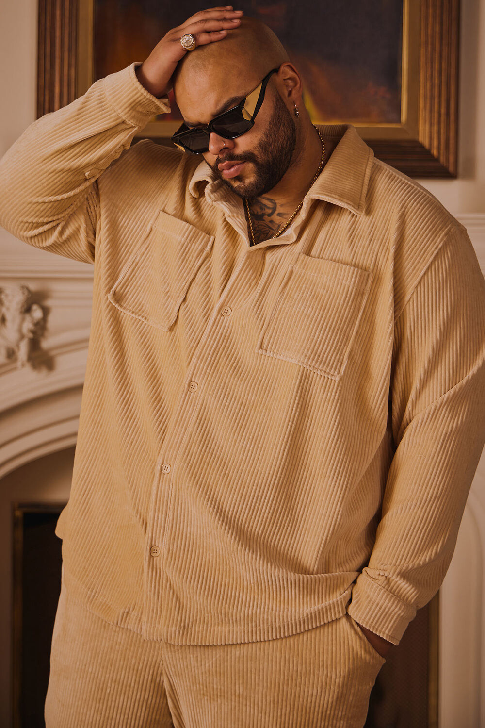 

Рубашка Fashion Nova FNMH1122, загар