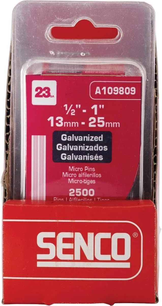 Микро-пины 23 калибра, оцинкованные, Senco, набор 2500 штук