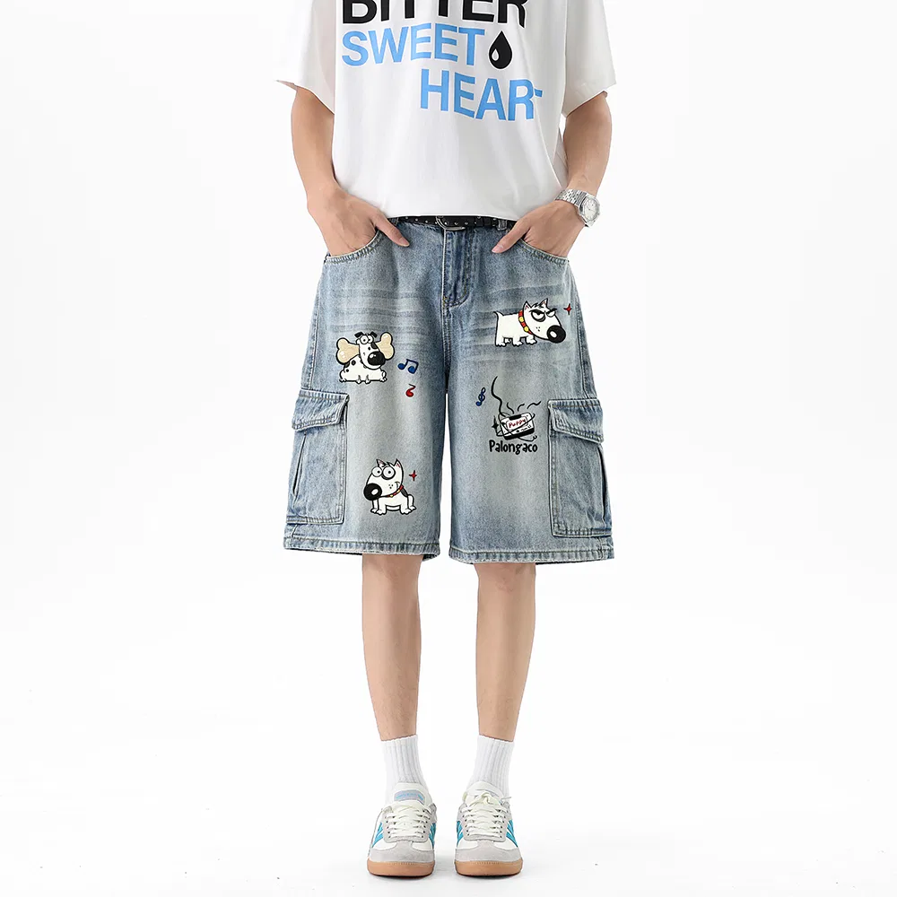 Детские джинсовые шорты прямого кроя Unisex Moderate Straight Fit, PAL ONGACO, Light Blue — фото 4