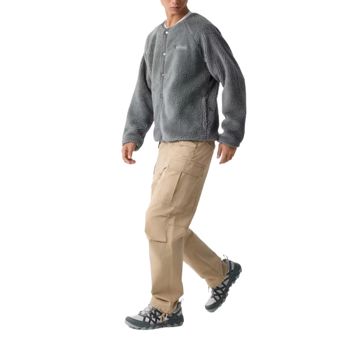 Детский флисовый топ без капюшона Columbia 342 Gray Green & Gray — фото 4