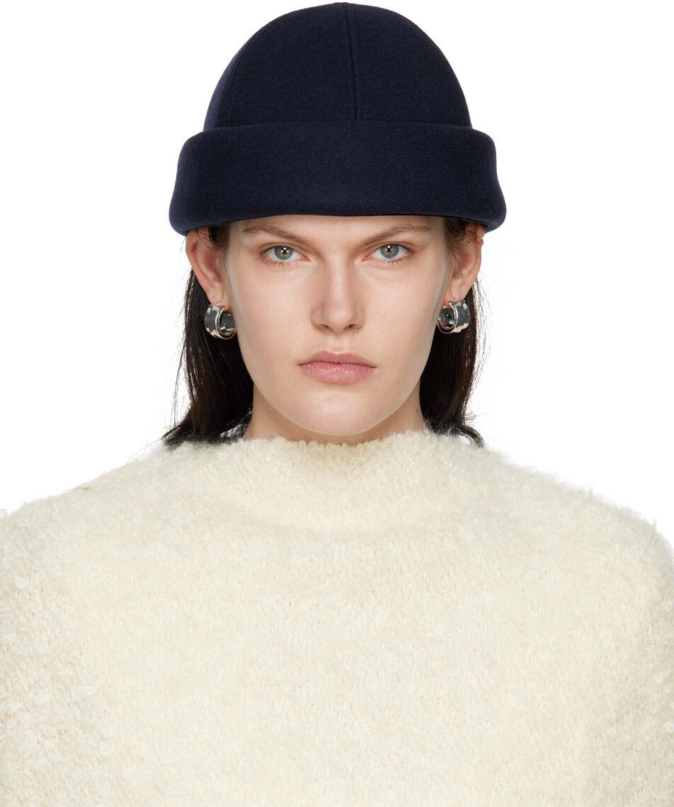 

Темно-синяя шапка с куполом Jil Sander