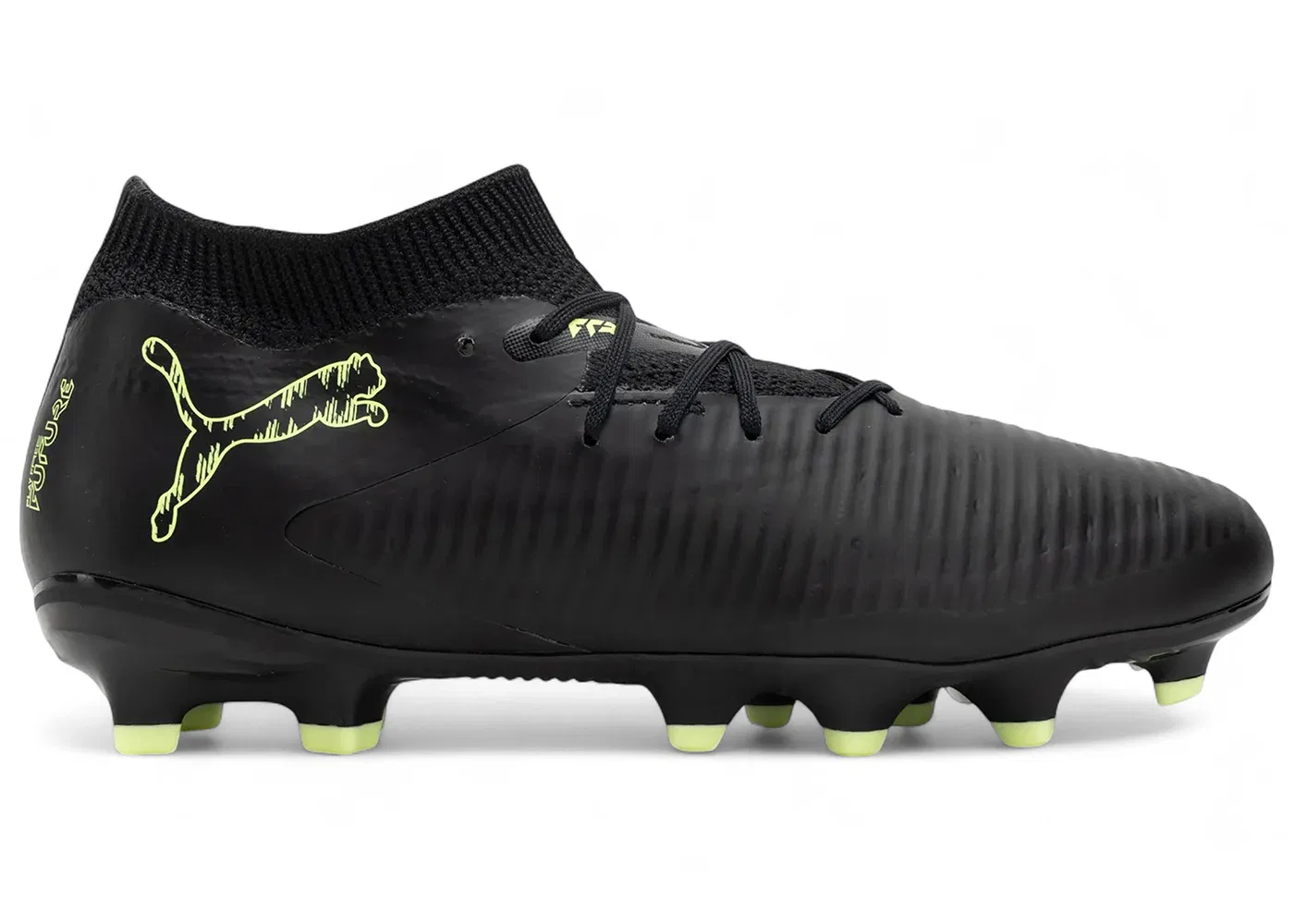 Детские бутсы с шипами Puma Future 8 Pro FG/AG Jr Puma Black/Fizzy Light/Green Terrain