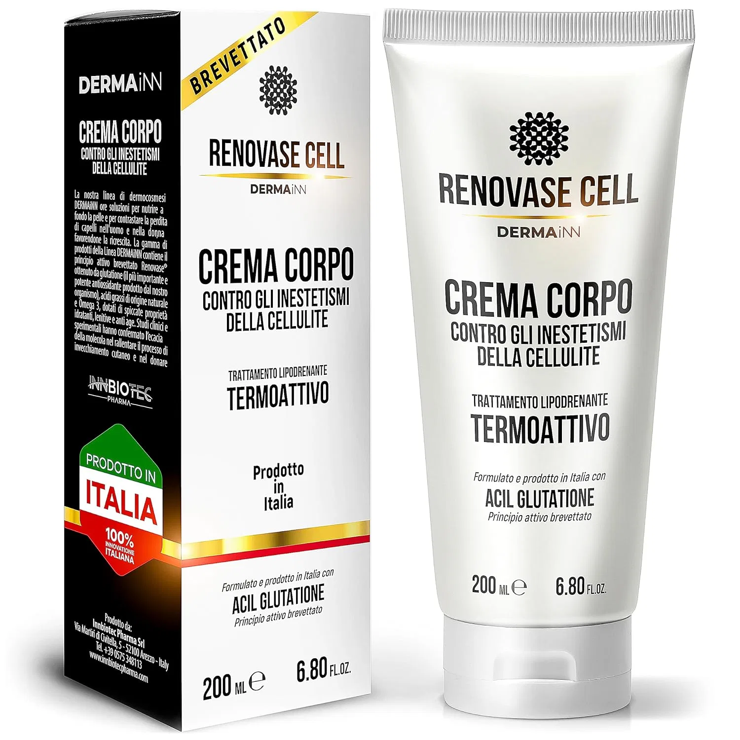 Крем антицеллюлитный Strong Warm Effect, Innbiotec Pharma, жиросжигающий и дренажный, подтягивающий для тела, для ног и ягодиц