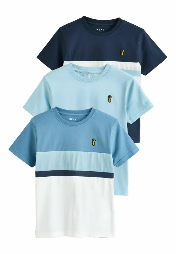 Футболка с коротким рукавом, хлопок, Relaxed fit short sleeve 3 pack, Next, синий