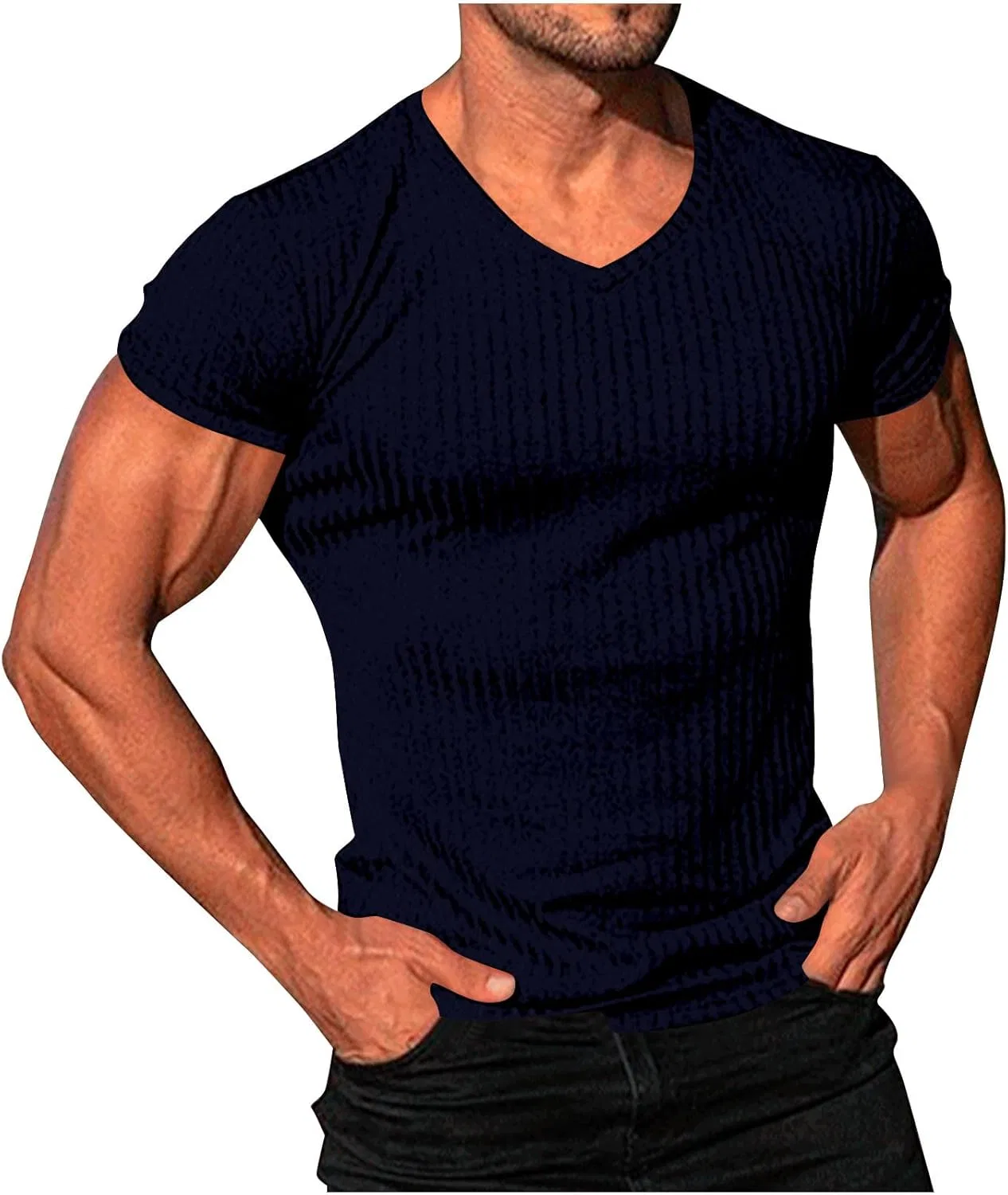 Мужская футболка с V-образным вырезом Slim Fit, Navy