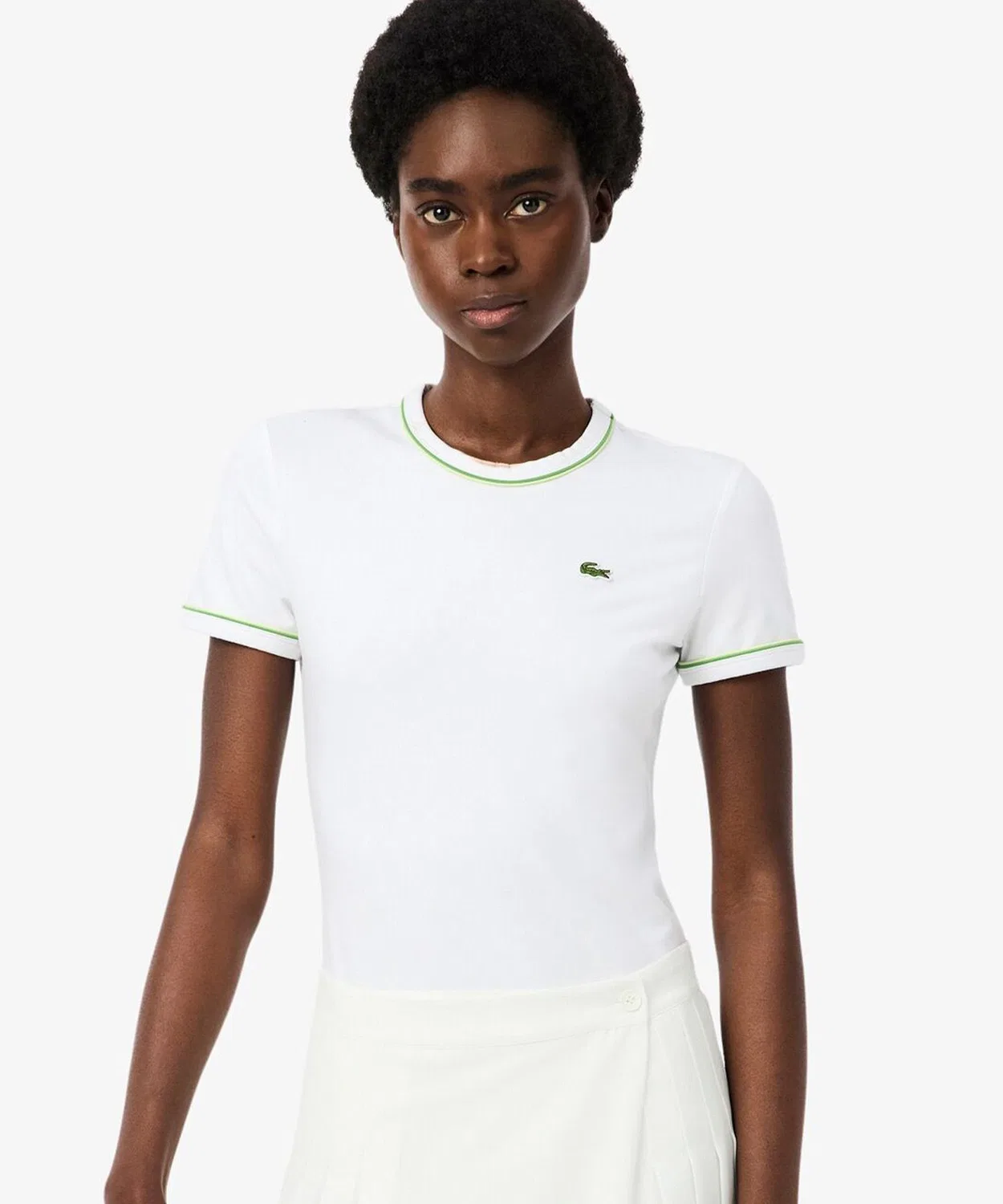 Женская футболка с длинным рукавомSlim Fit LACOSTE, Белый