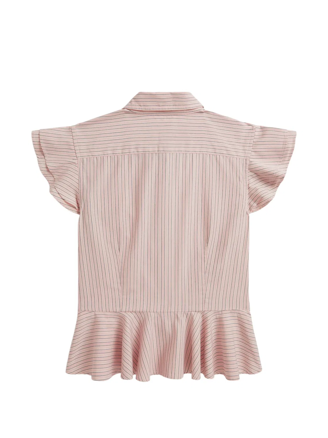 Полосатая рубашка с баской Polo Ralph Lauren Kids, розовый — фото 2