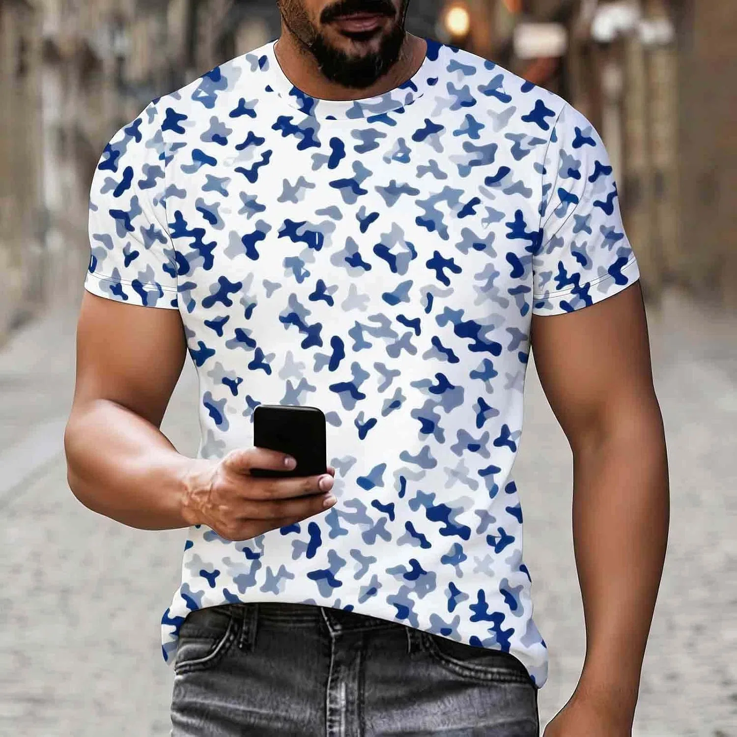 Мужская футболка с камуфляжным принтом camo t shirt Generic, Camouflage — фото 2