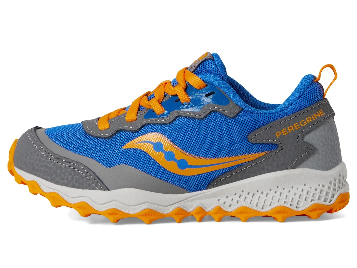 Детские кроссовки с верхом из кожи и сетки Saucony, Blue Orange — фото 4