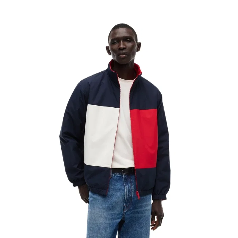 Детское пальто с воротником-стойкой Down Jackets Unisex Stand Collar Moderate Tommy Hilfiger, Navy Blue & Red & White/Red DW5