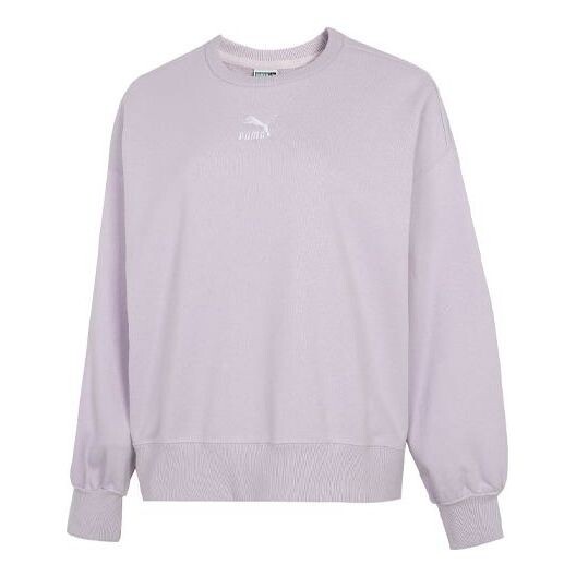

Свитер logo embroidery round-neck sweatshirtpurple Puma, фиолетовый
