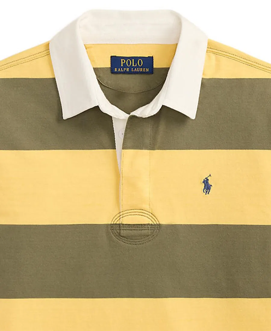 Детская футболка для регби с длинными рукавами, размер 8-20 Polo Ralph Lauren, Beach Yellow/Cruise Olive — фото 3