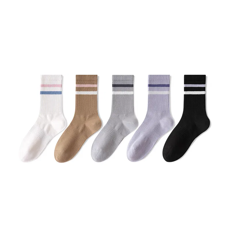 Детские носки-гольфы набор 5 пар MINISO, Milk White+Purple+Light Coffee+Silver Gray+Black