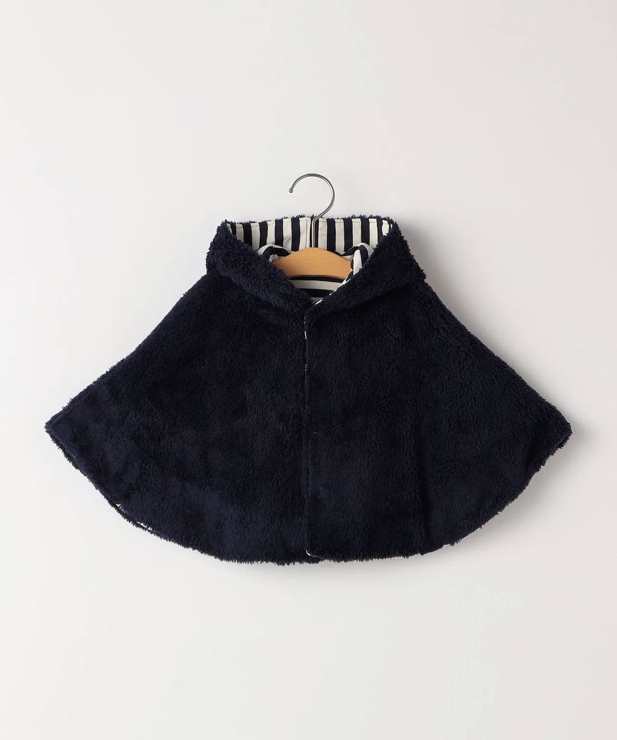 Детский пончо-накидка с длинным ворсом, модель Border Reversible Boa Poncho SHIPS, Navy — фото 3