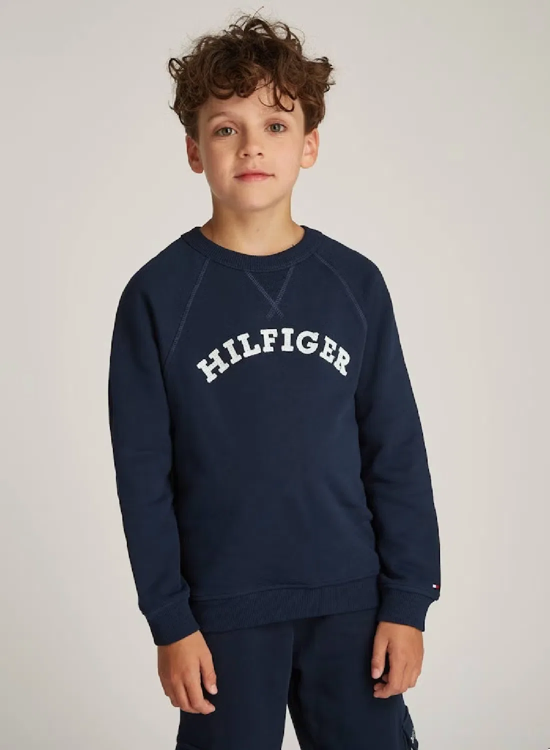 Свитшот с логотипом Monotype Tommy Hilfiger, темно-синий — фото 4