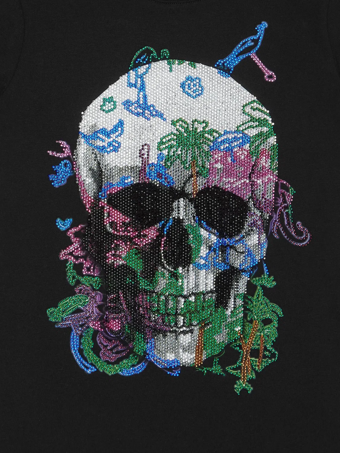 Футболка с черепом и кристаллом Philipp Plein, черный — фото 3