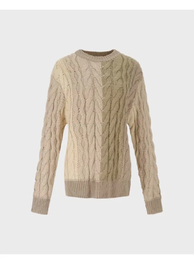 Пуловер вязаный с длинным рукавом Zara, абрикосовый/зеленый
