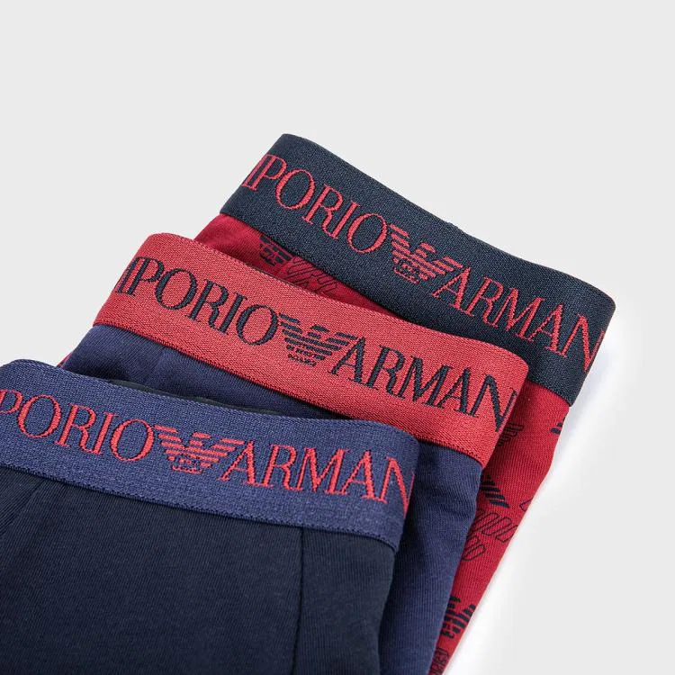 Боксеры 3 шт Emporio Armani, Navy Blue/Blue/Red — фото 3