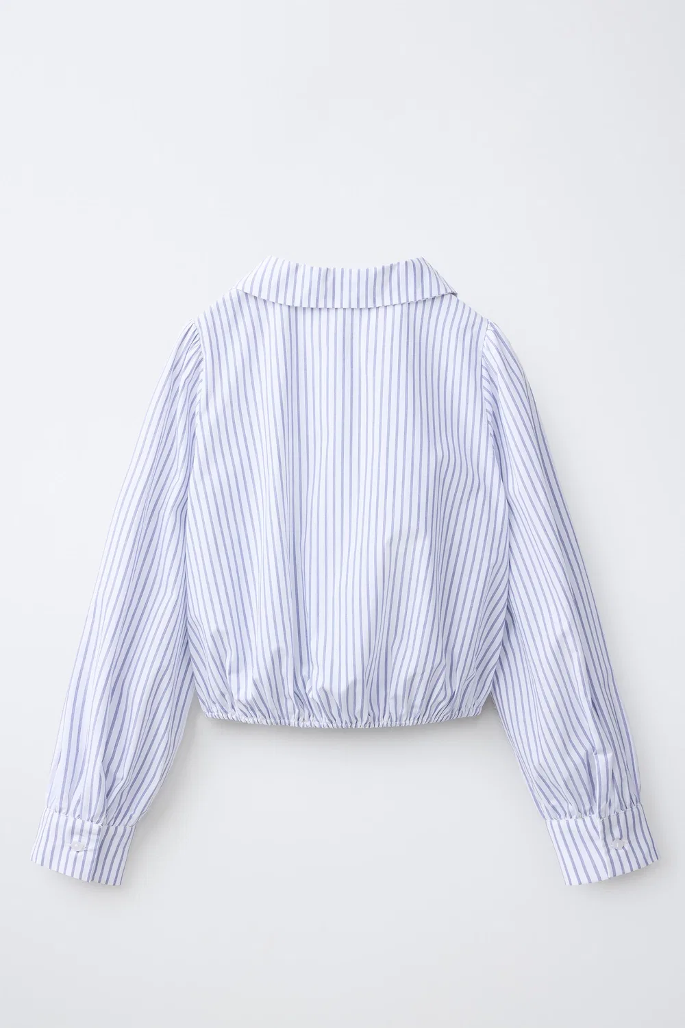 Полосатая рубашка с воротником в стиле Питера Пэна ZARA, Blue/White — фото 2