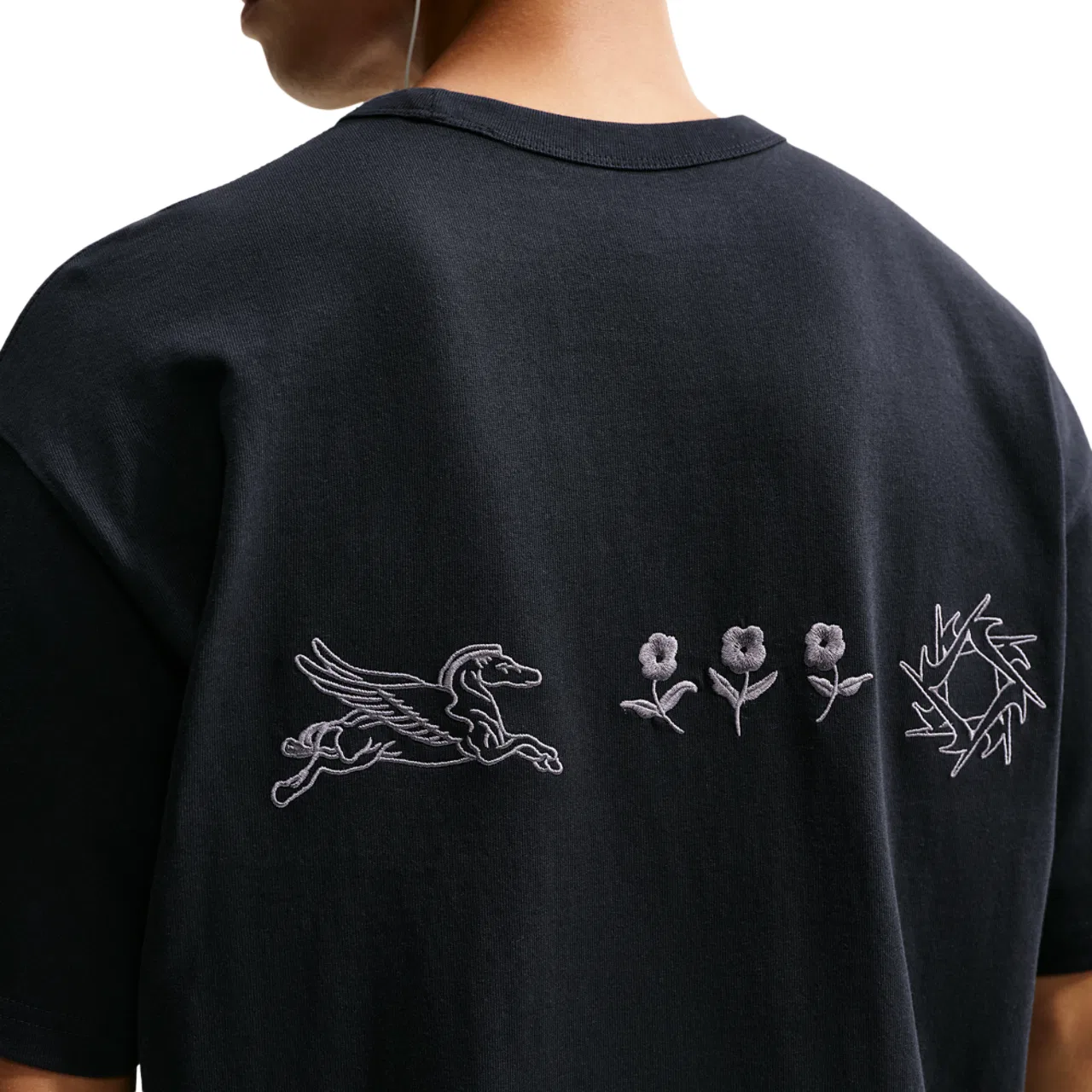 Мужская футболка из плотного хлопка Loose Fit Premium Essential Embroidered T-Shirt Nike, черный — фото 2