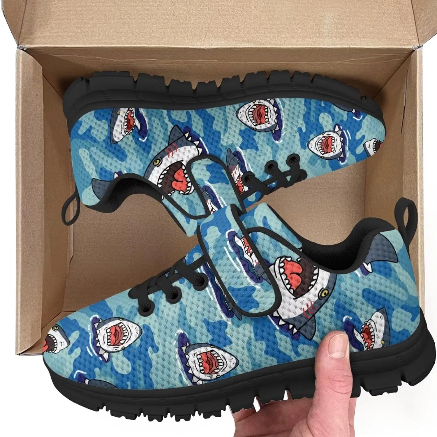Детские кроссовки для мальчиков с одним ремешком Pointodoor, Shark Camo — фото 2