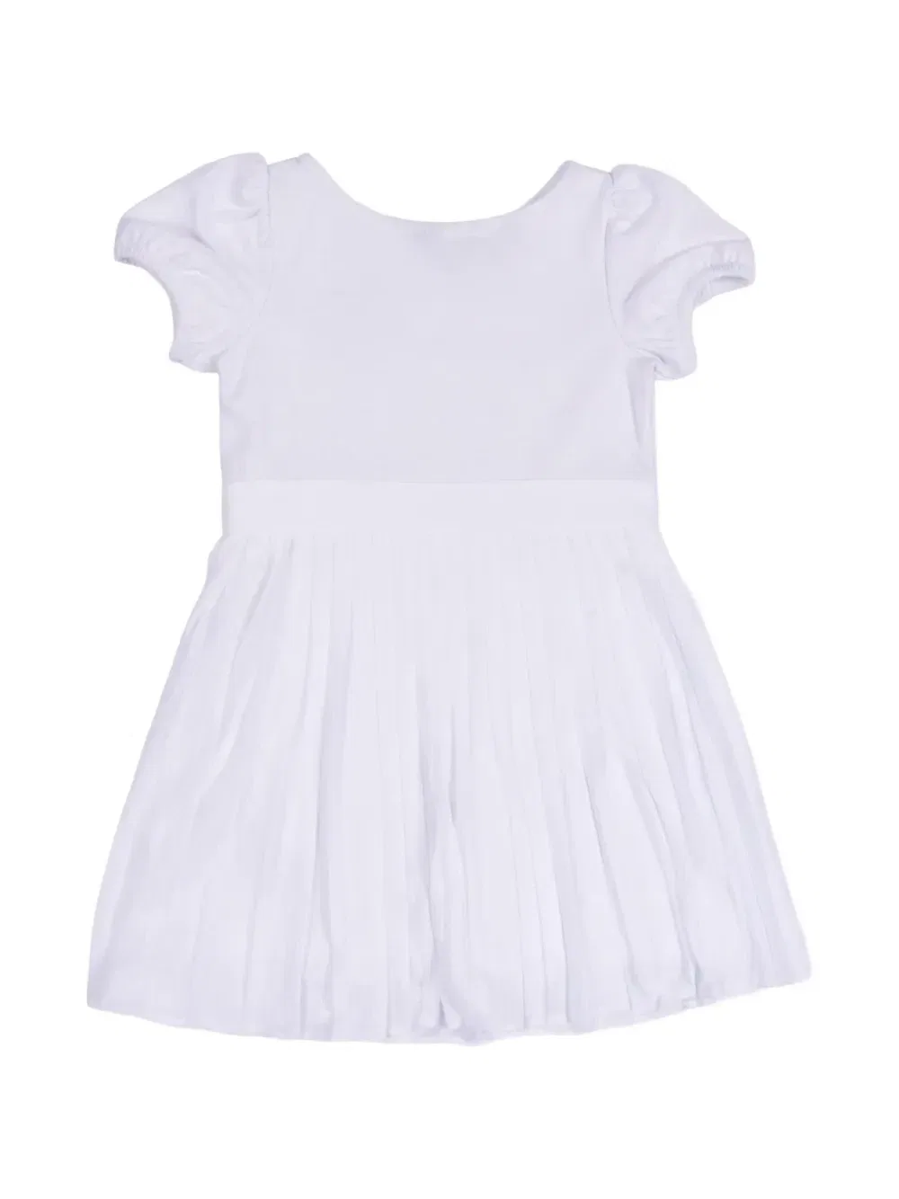 Плиссированное платье А-силуэта Polo Ralph Lauren Kids, белый