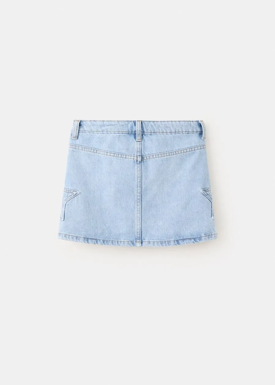Детская юбка MANGO KIDS 'AITANA' из синей джинсовой ткани — фото 2