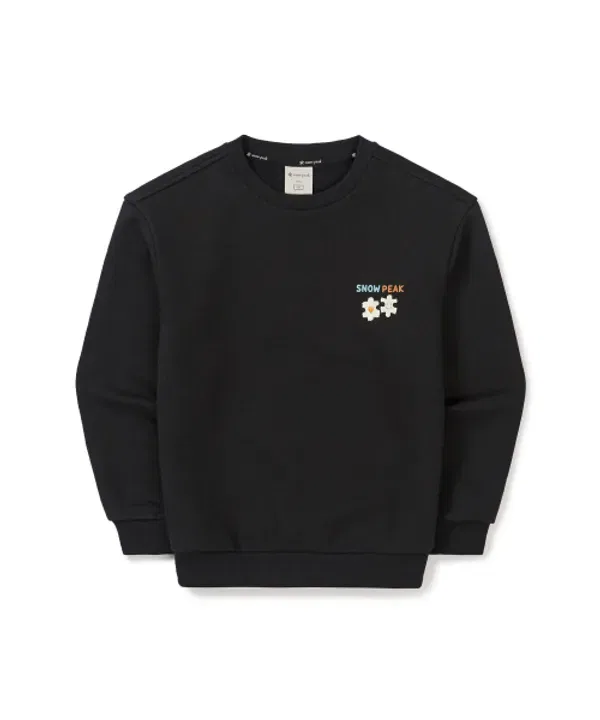 Свитшот детский с графическим принтом, Snowpeak Apparel Kids, черный — фото 2