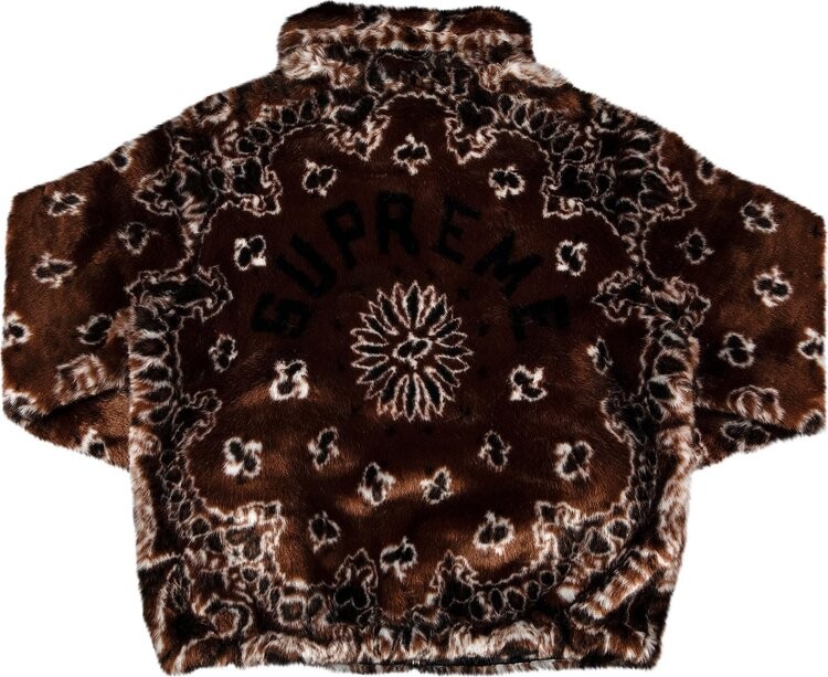 Куртка Supreme Bandana Faux Fur Bomber Jacket 'Brown', коричневый — фото 3