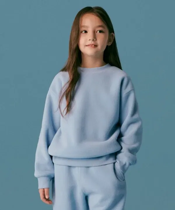 Свитшот оверсайз полар флис, Musinsa Standard Kids, блю грей
