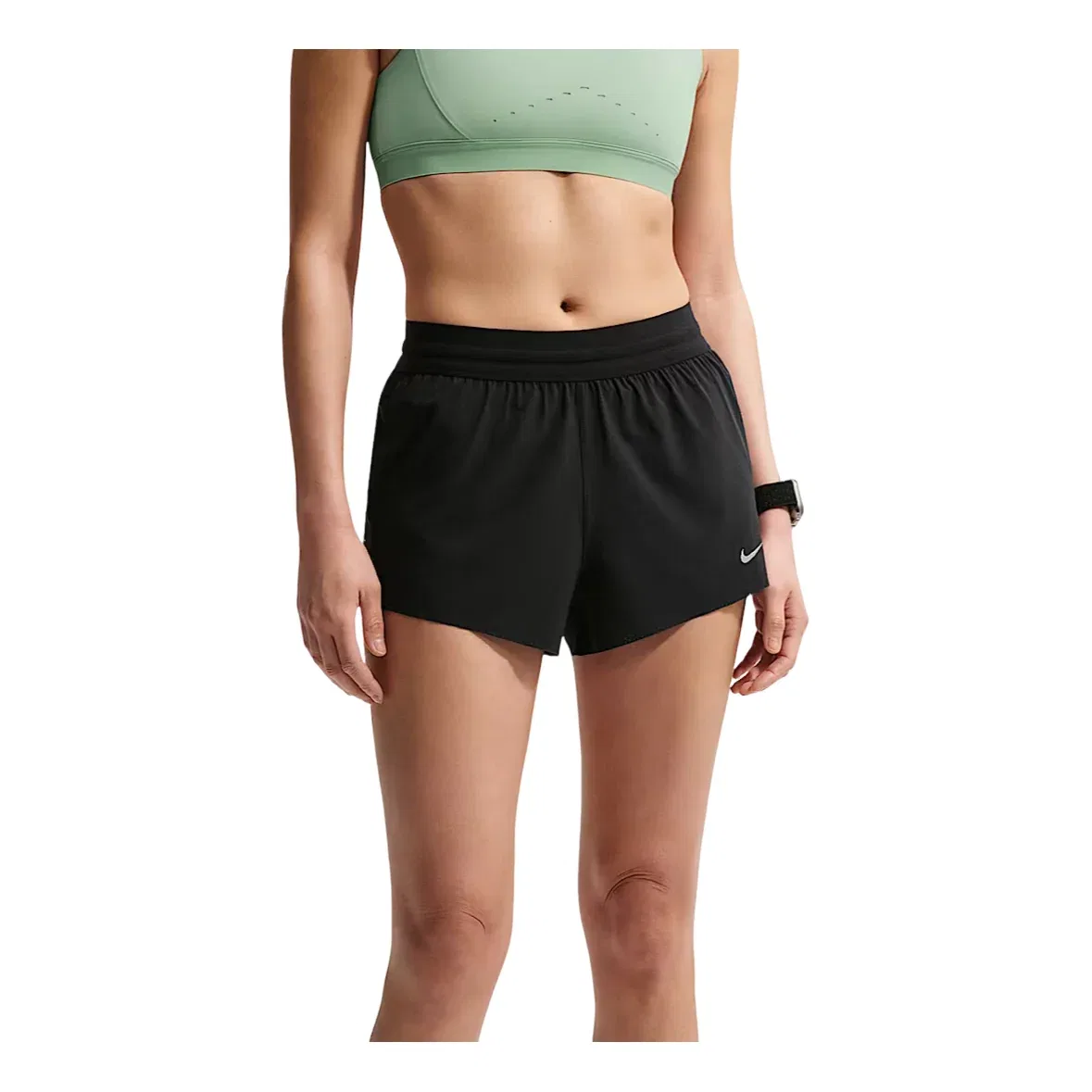 Женские шорты с высокой посадкой и принтом Nike Swift Breathe Dri-Fit, черный