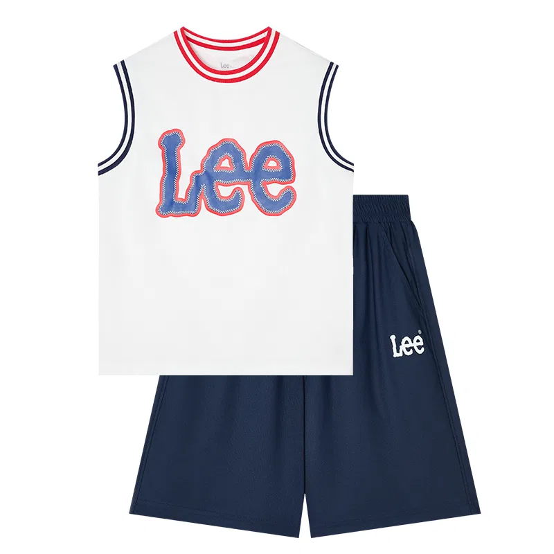 Детский спортивный комплект с круглым вырезом Lee, Moon White