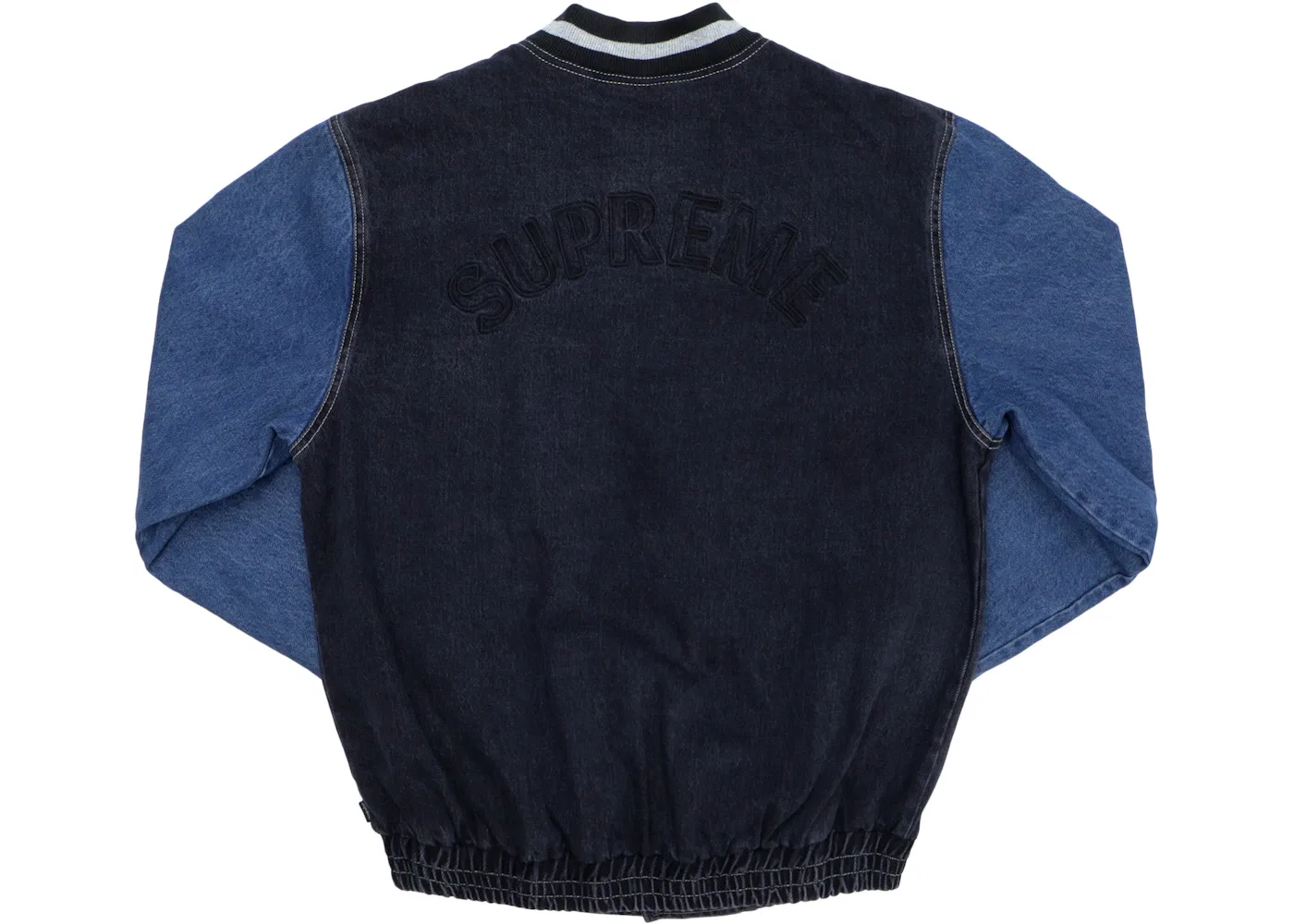 Мужская джинсовая куртка-бомбер с длинным рукавом Supreme Jacket, Black — фото 2