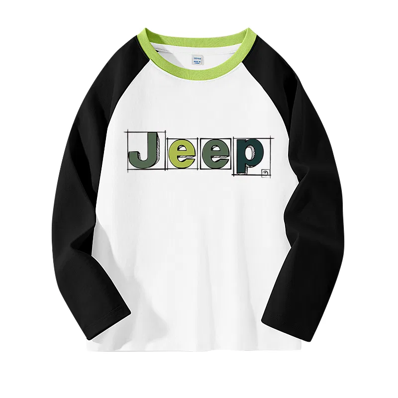 Детская футболка с принтом Frame Letter Jeep, Black/E Frame Letter