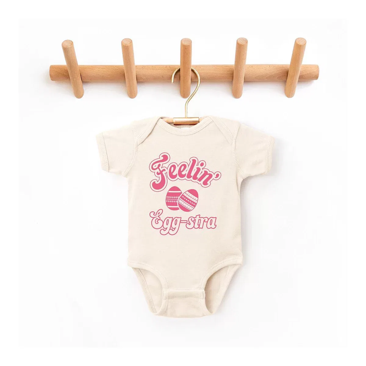 Детский боди с коротким рукавом Feelin' Eggstra The Juniper Shop, Natural