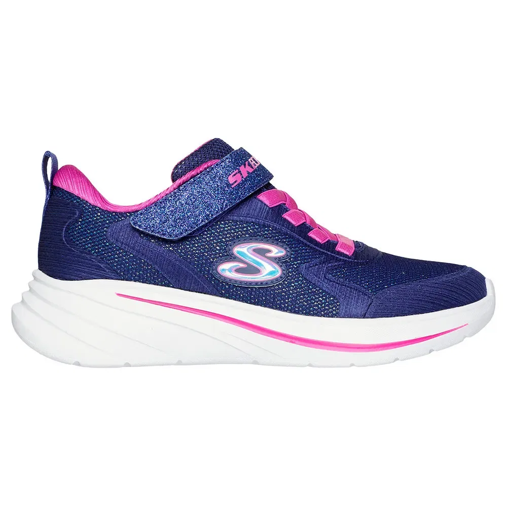 Детские кроссовки для девочек с блестящим верхом Wave 92 Skechers, Blue — фото 4