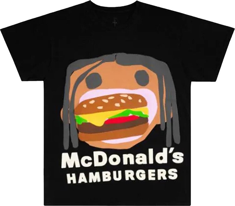 

Футболка Cactus Jack by Travis Scott x Cactus Plant Flea Market Burger Mouth T-Shirt 'Black', черный